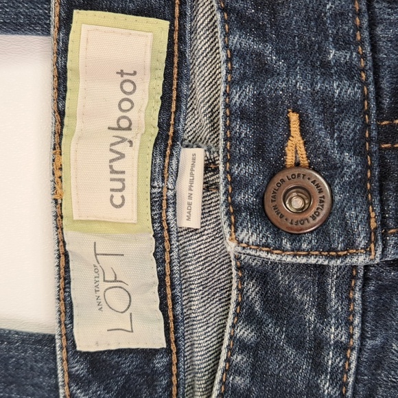 Loft Curvy Boot Blue Jeans Size 6 Snap Back Pockets - Picture 14 of 16